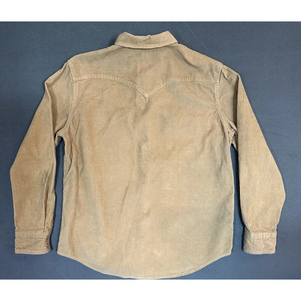 Levi's Shirt Mens Corduroy Western Cowboy Pearl Snap Outdoor 100% Cotton Size L